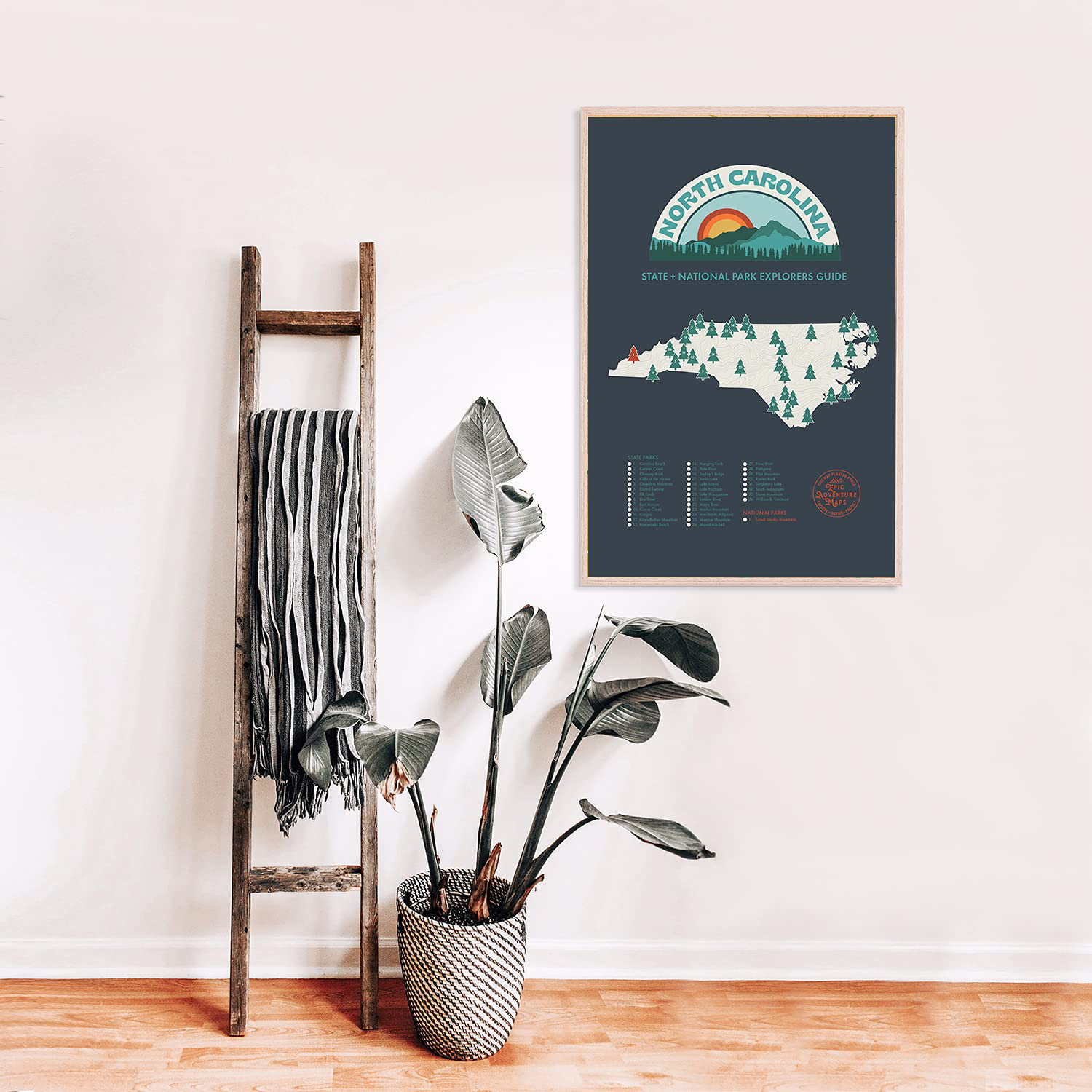 Trinx " Map Of North Carolina State And National Parks " Wayfair